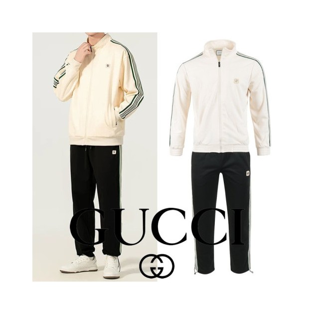 GUCCI 구찌 스트라이프 스틸로고 집업 셋업