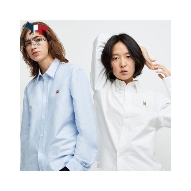MAISON KITSUNE 메종키츠네 옐로폭스헤드 솔리드 셔츠