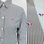 MAISON KITSUNE 메종키츠네 트리컬러 스트라이프 셔츠
