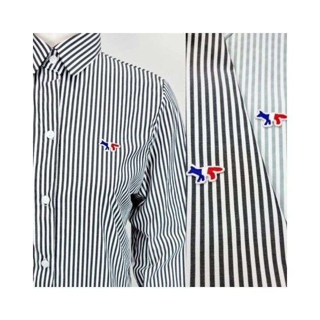 MAISON KITSUNE 메종키츠네 트리컬러 스트라이프 셔츠