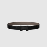 HERMES 에르메스 H 벨트 버클 리버서블 가죽 스트랩
