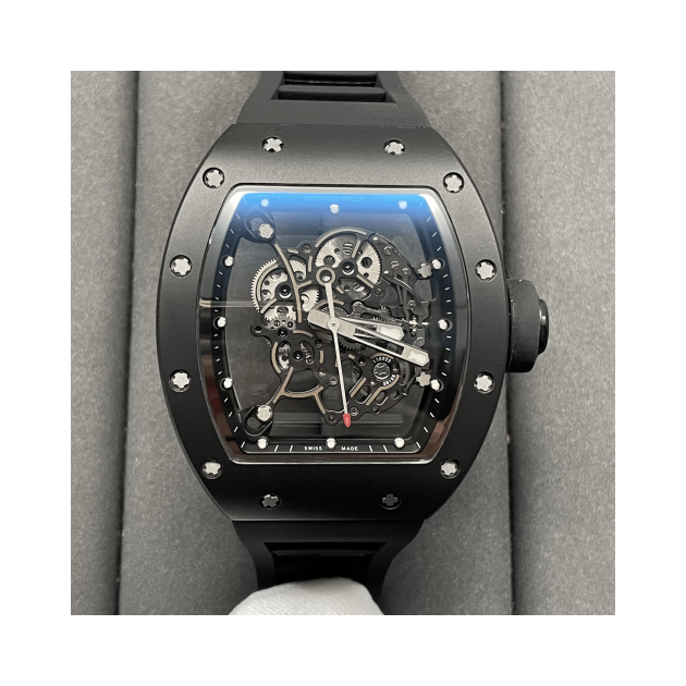 RICHARD MILLE 리차드밀 부바왓슨 블랙 세라믹 스켈레톤 다이얼 블랙 러버밴드 V3버전 RM-055