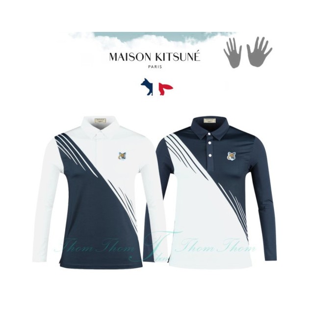 MAISON KITSUNE 메종키츠네 스윙 배색 스판 카라