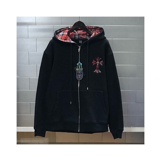 CHROME HEARTS 크롬하츠 체크 크로스 후디집업