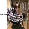 MIUMIU 미우미우 스트라이프 단가라 니트가디건