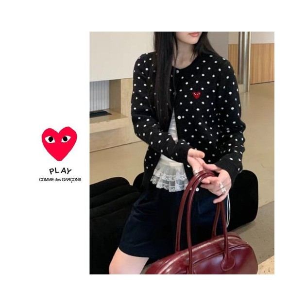 COMME DES GARCONS 꼼데가르송 도트 라운드 가디건 2COLOR