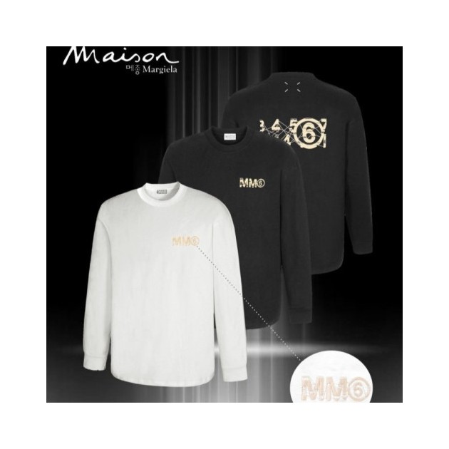 MAISON MARGIELA 메종마르지엘라 MM6 로고 자수 롱슬리브 오버핏