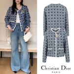 DIOR 디올 룸버스 꽃브로치 트위드 자켓