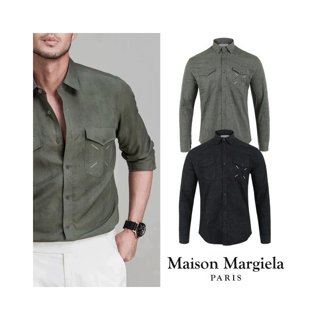 MAISON MARGIELA 메종마르지엘라 스티치 물나염 셔츠