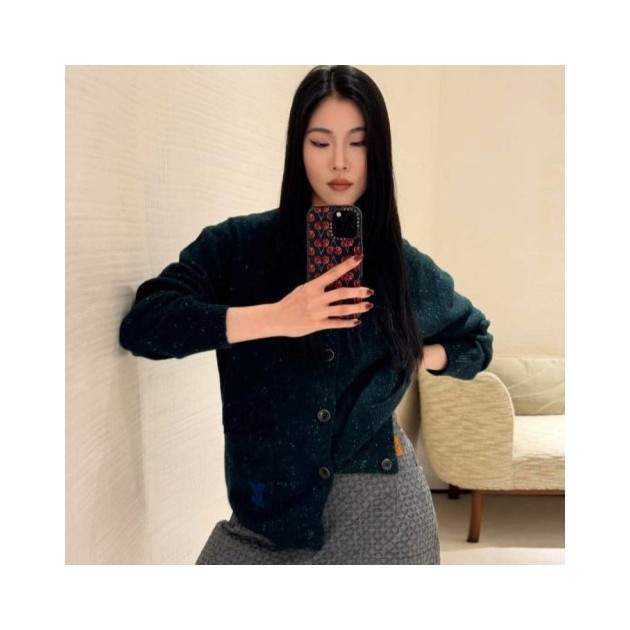 LOUIS VUITTON 루이비통 LV 자수 울니트 가디건