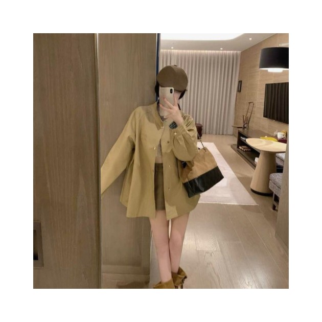 MIUMIU 미우미우 블루체크 트렌치코트