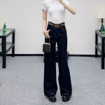 CHANEL 샤넬 CC 스트레이트 데님팬츠