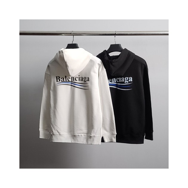 BALENCIAGA 발렌시아가 블루웨이브 코튼 후드티