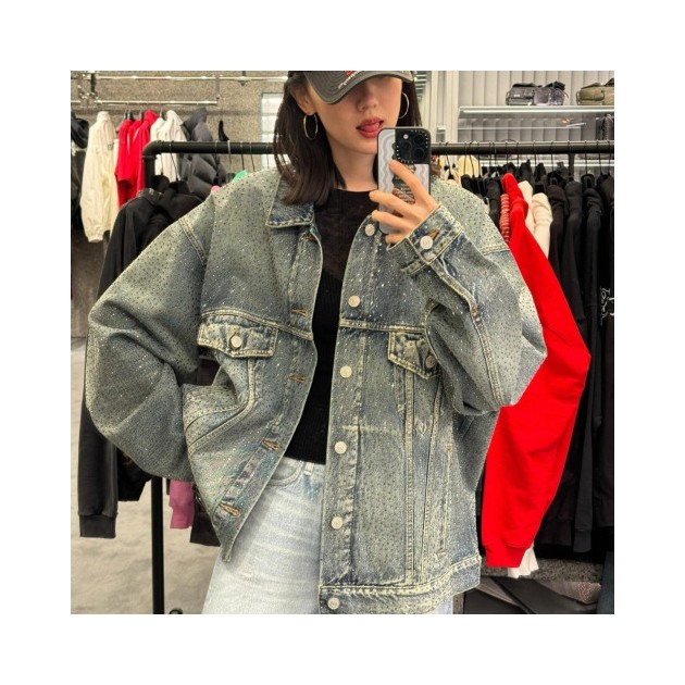 BALENCIAGA 발렌시아가 비즈 데님 자켓