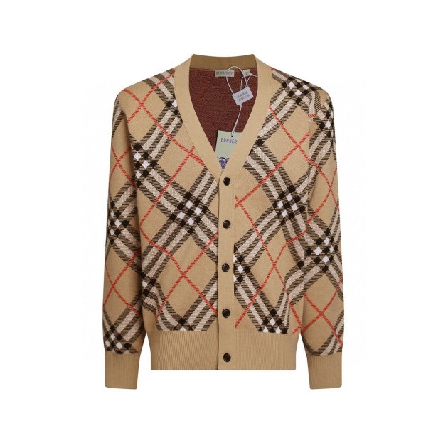 BURBERRY 버버리 체크 양모 가디건