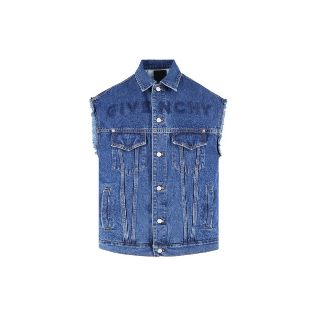 GIVENCHY 지방시 로고 데님 트러커 베스트 　