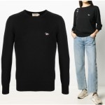 MAISON KITSUNE 메종키츠네 트리컬러 라운드니트