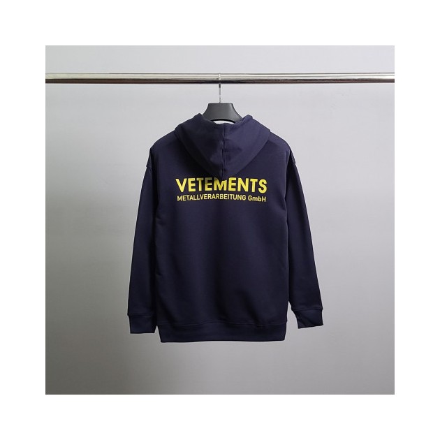 VETEMENTS 베트멍 옐로우로고 코튼 후드티