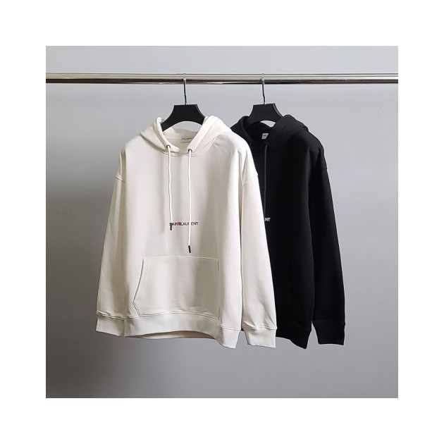 SAINT LAURENT 생로랑 로고레터링 코튼 후드티