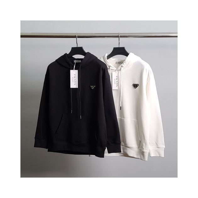 PRADA 프라다 로고와펜 코튼 후드티