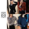 LOEWE 로에베  자수 체크 레이어드 가디건