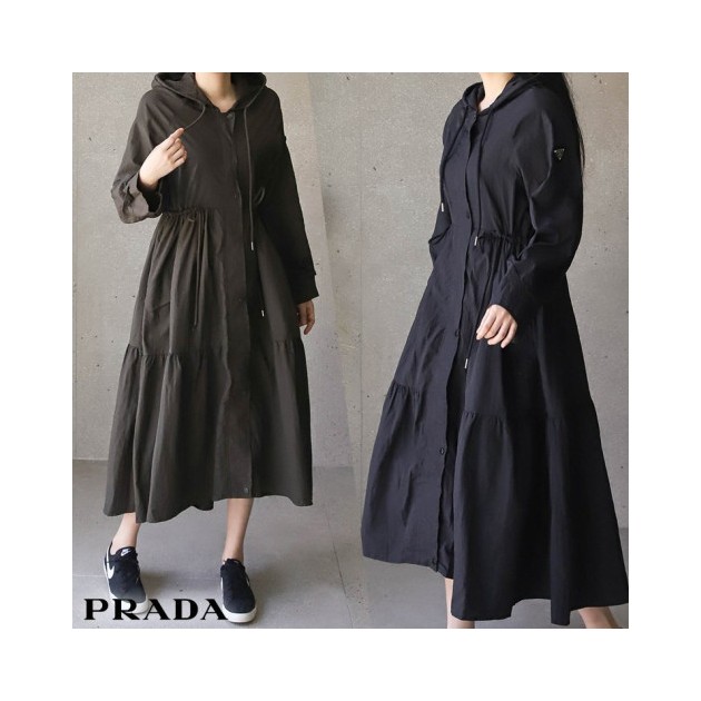 PRADA 프라다 롱후드 바람막이