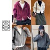 LOEWE 로에베 배색끈 니트 후드집업
