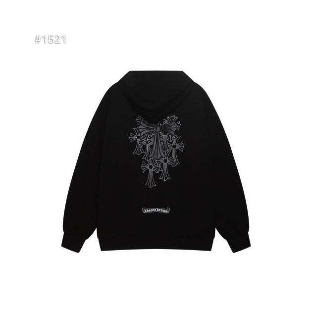 CHROME HEARTS 크롬하츠 대거 포인트 레더 크로스 후드 집업 자켓