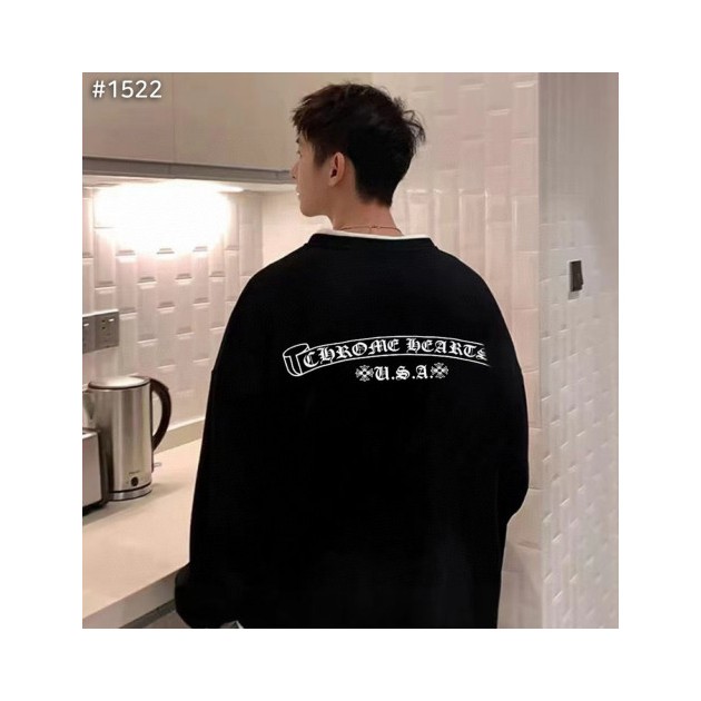 CHROME HEARTS 크롬하츠 헐리우드 스크립트 레터링 맨투맨 티셔츠