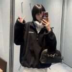 MIUMIU 미우미우 플리스 스웻셔츠 후리스 반집업