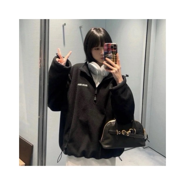MIUMIU 미우미우 플리스 스웻셔츠 후리스 반집업