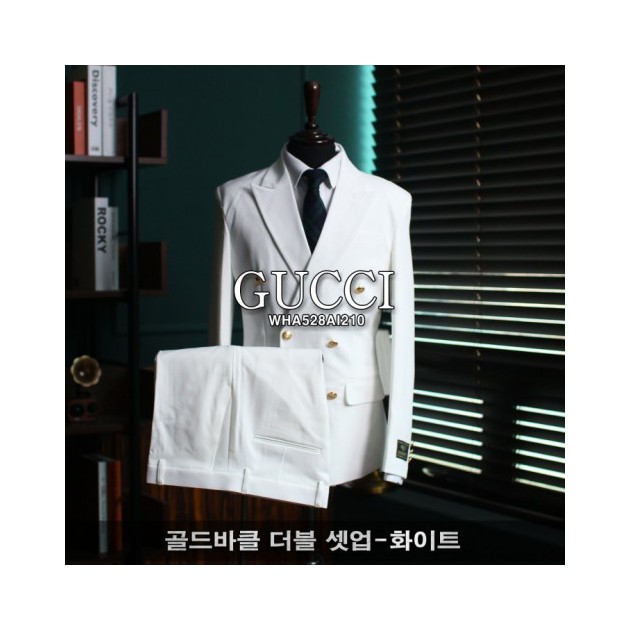 GUCCI 구찌 골드바클 더블 셋업