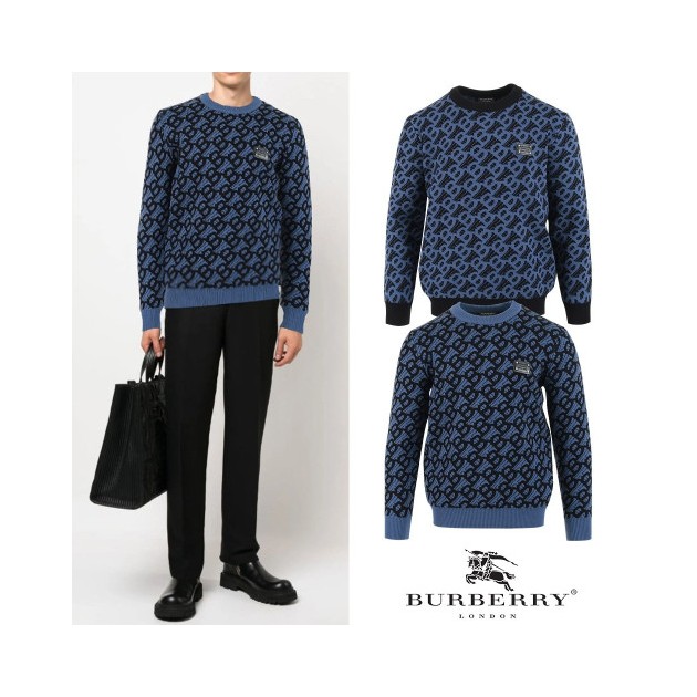 BURBERRY 버버리 플레이트 울 자카드 스웨터 니트
