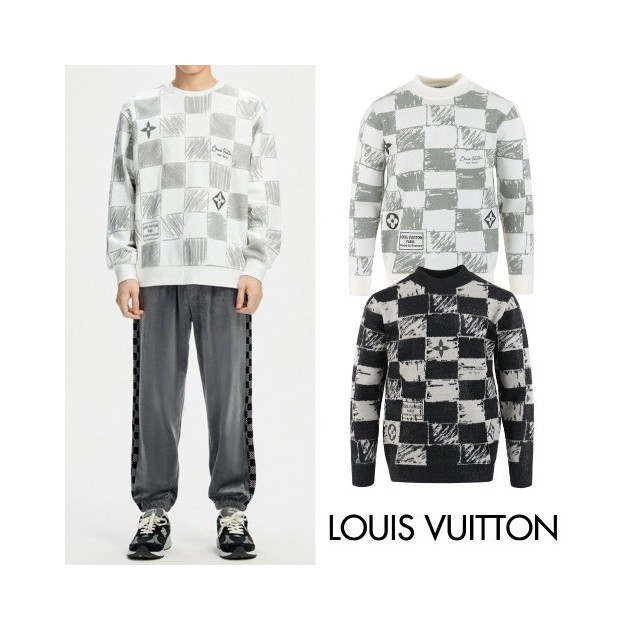 LOUIS VUITTON 루이비통 다미에 자가드 모헤어 니트