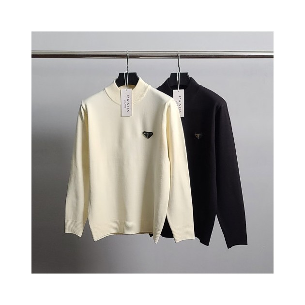 PRADA 프라다 로고와펜 반목 니트