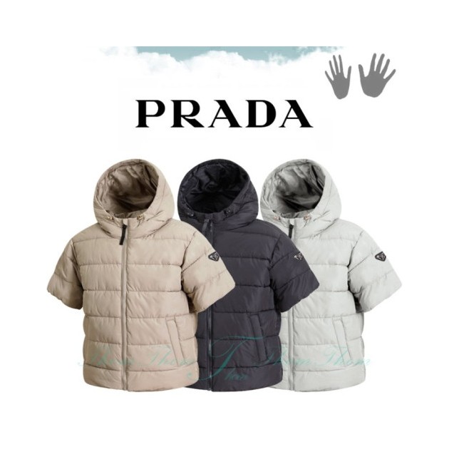 PRADA 프라다 후드 반팔 패딩