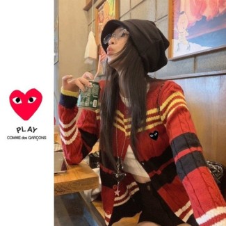 COMME DES GARCONS 꼼데가르송 배색 꽈배기 가디건 2COLOR
