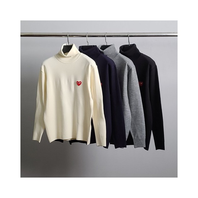 COMME DES GARCONS 꼼데가르송 레드와펜 터틀넥 니트