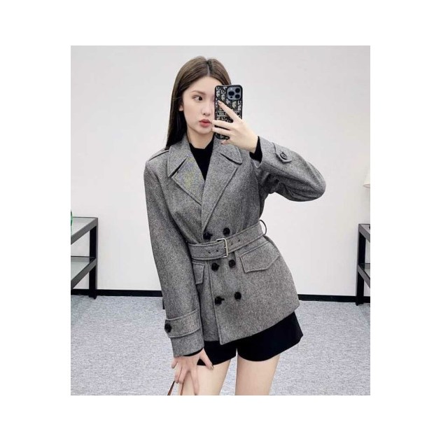 DIOR 디올 더블 벨트 트위드 자켓