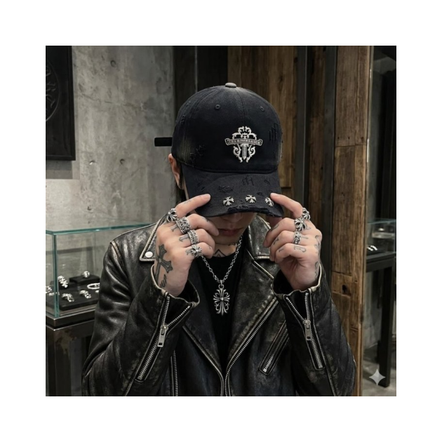 CHROME HEARTS 크롬하츠 데미지 워싱 캡 2COLOR