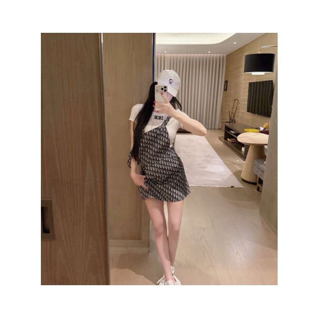 DIOR 디올 자카드 오버롤 원피스