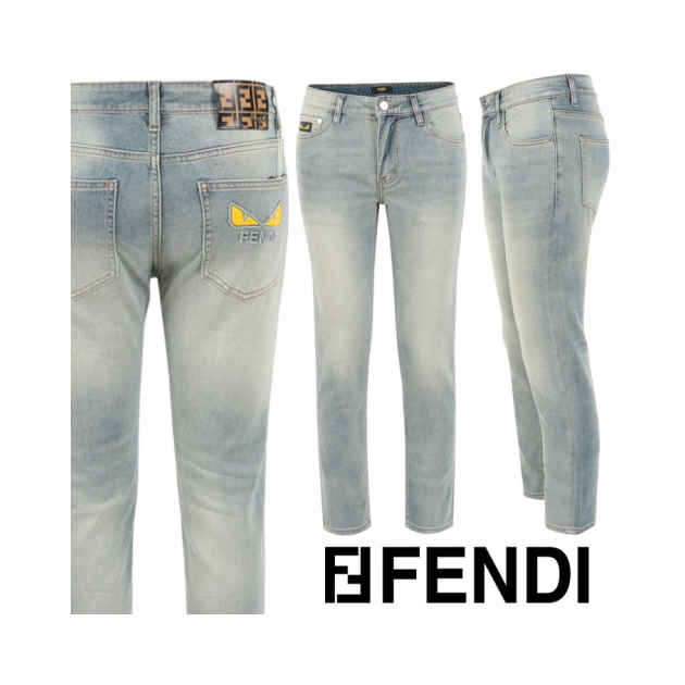 FENDI 펜디 몬스터 로고 연청 슬림 일자진