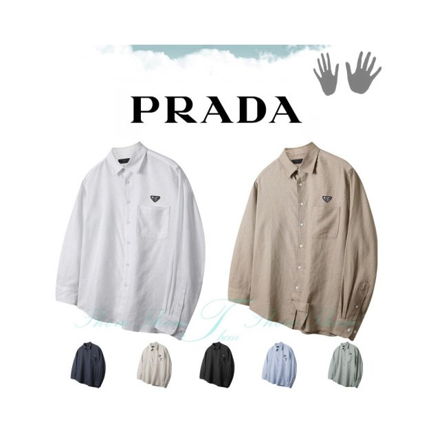 PRADA 프라다 포켓 린넨 셔츠