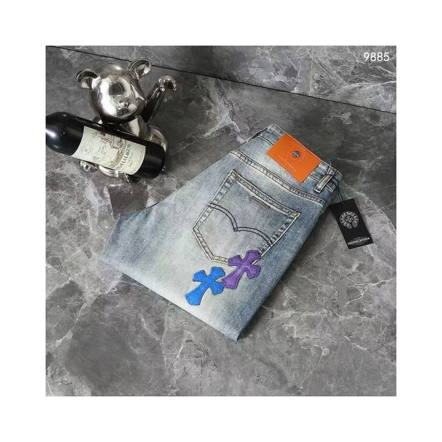 CHROME HEARTS 크롬하츠 가죽크로스 오렌지 패치 디스워싱진