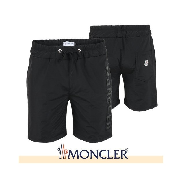 MONCLER 몽클레어 가죽 레터링 로고 우븐 반바지