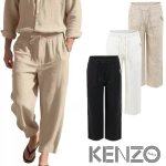 KENZO 겐조 레터링 자수 린넨 팬츠