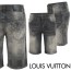 LOUIS VUITTON 루이비통 그래픽 다미 흑청 하프 팬츠