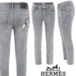 HERMES 에르메스 H 마차 자수 슬림 일자진